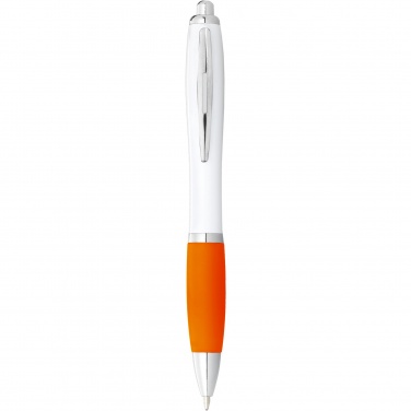 Logotrade promotional product picture of: Nash ballpoint pen white barrel and coloured grip